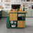 Kitchen Island Cart,Kitchen Bar&Serving Cart Rolling On Wheels With Spice Rack Towel Holder Utility Storage Trolley With Storage Drawers-642699557