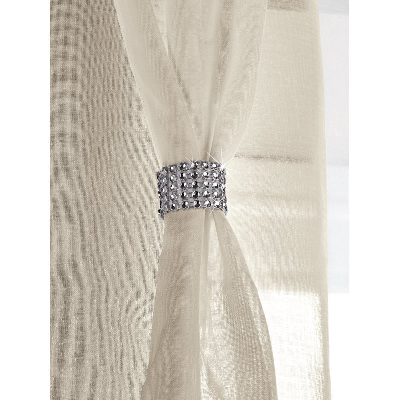 Eoin Diana Eyelet Sheer Curtain Panel, Pale Yellow, 144 W x 182 D cm
