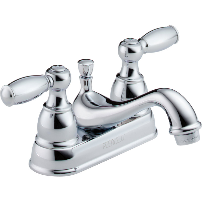 Centerset 2-handle Bathroom Faucet with Drain Assembly, Chrome