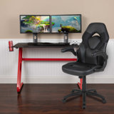 Bridesdale 2 Piece Configurable Rectangular Desk Rectangular Computer Desk Office Set with Chair