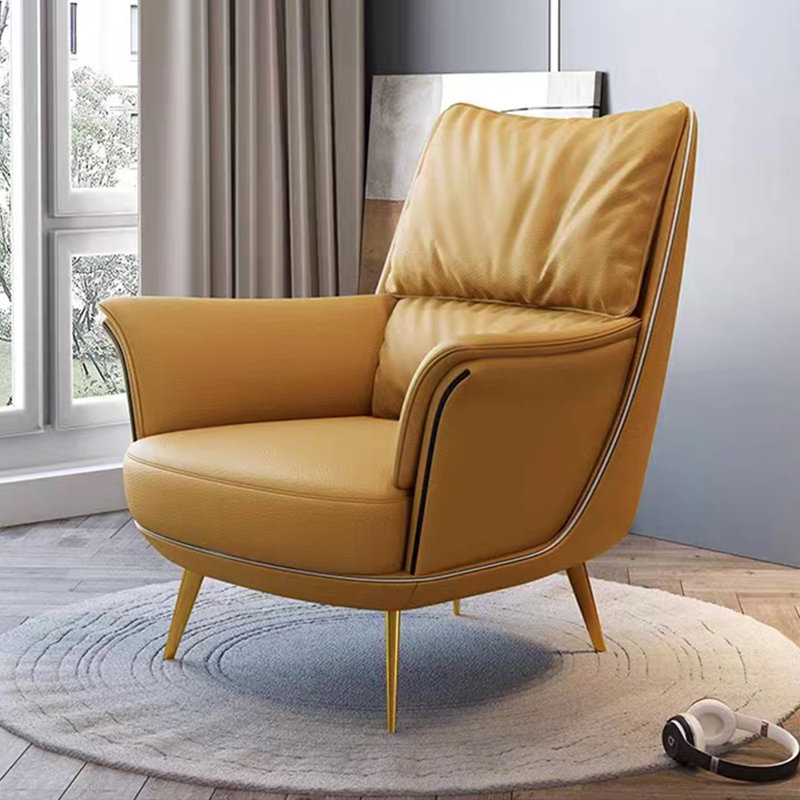 Fauteuil large Allijah 34,64 po, Leath-Aire jaune