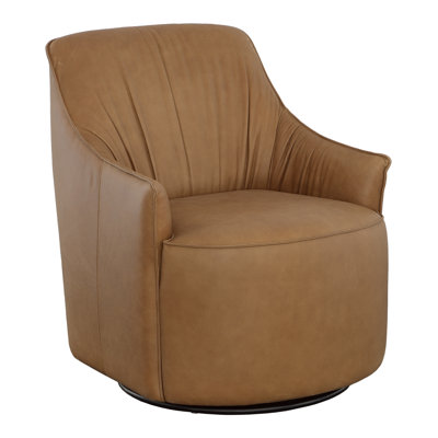 Gisele Leather Swivel Club Chair