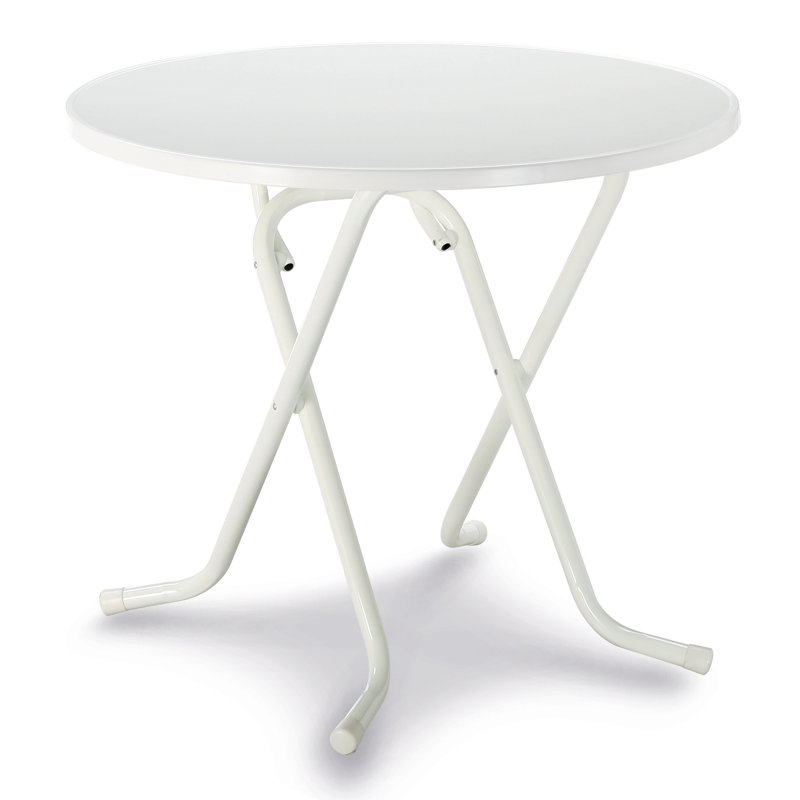 Dublin Folding Table Round, White, 100 cm diameter