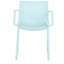 Summer - Fauteuil empilable moderne en plastique 4 pièces pour l'intérieur et l'extérieur - Dossier ergonomique à lattes, matériau PP toutes saisons, bleu ciel clair - patio, balcon, café