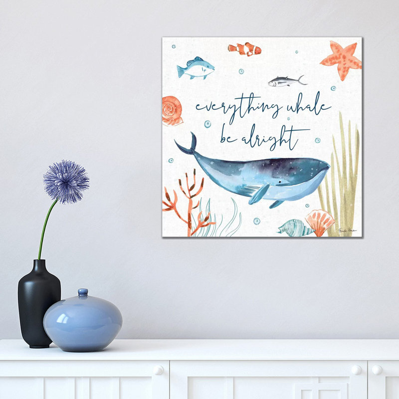Whale Tale IV by Farida Zaman - Wrapped Canvas Gallery-Wrapped Canvas Giclée, 45.72 cm H x 45.72 cm W x 1.91 cm D