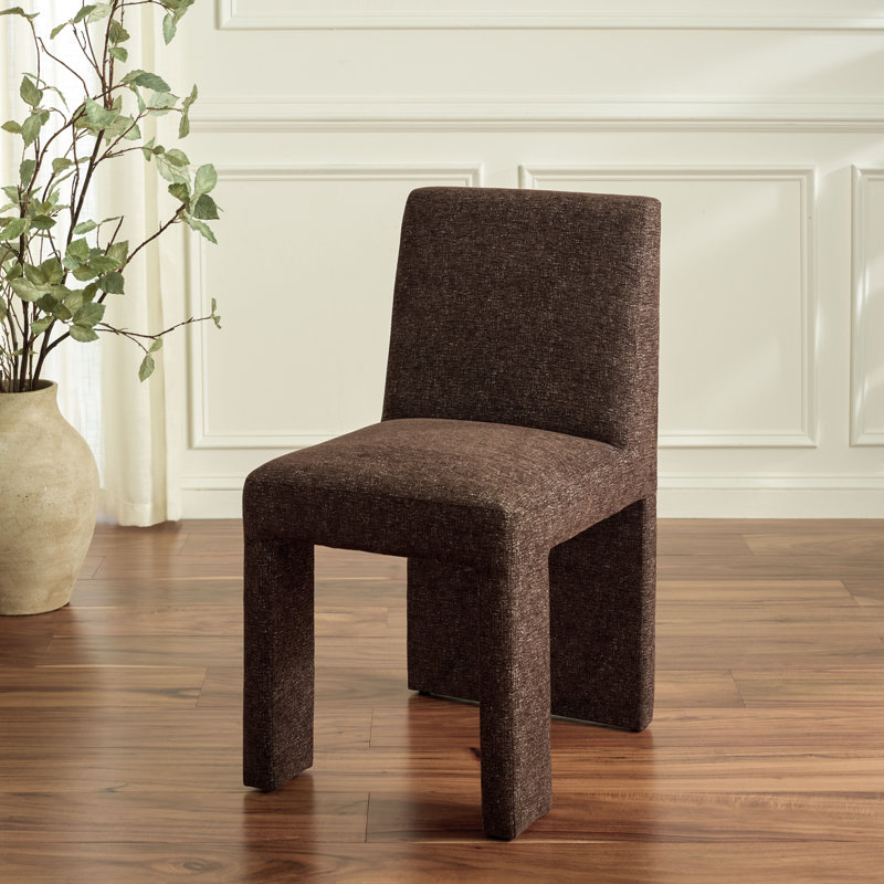 Silverton 19.7'' H Upholstered Pine Parsons Chair, Dark Cherry