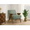 Accent Chair, 31"h, Upholstered, Living Room, Bedroom, Green Fabric, Brown Walnut Solid Wood, Modern, Mid Century