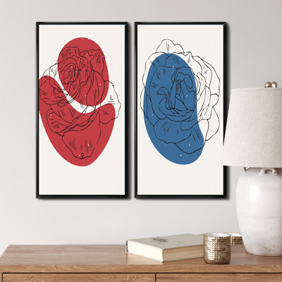 «Abstract Primal Color Floral I», ensemble de 2 reproductions