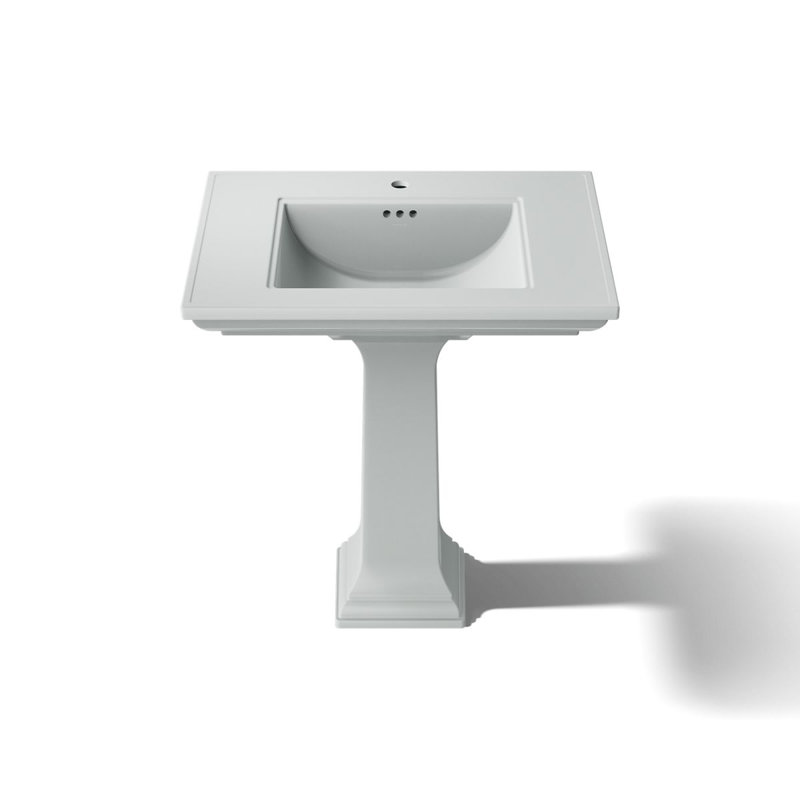 Memoirs® Stately 24" Pedestal Bathroom Sink with 4" Centerset Faucet Holes, Ice Gray, 34.75" H x 22.19" W x 30.69" L, Single