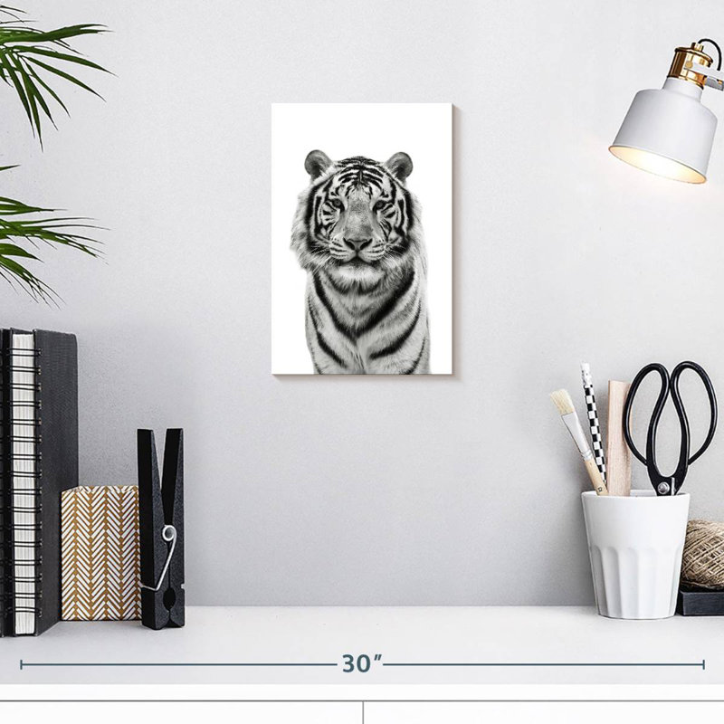 Brampt Monochrome Bengal Tiger, 12" H x 8" W