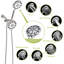 Pomme de douche double avec pomme de douche standard de 4,7 po et 7 jets portatifs