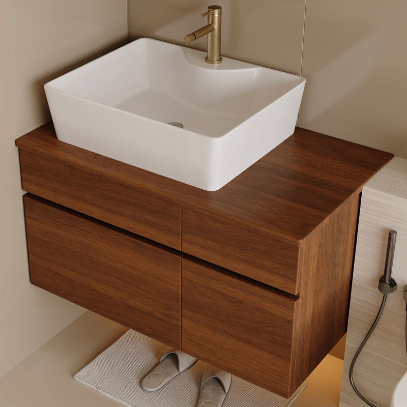 Ensemble de meuble-lavabo simple 31,5 po avec lavabo, Noyer