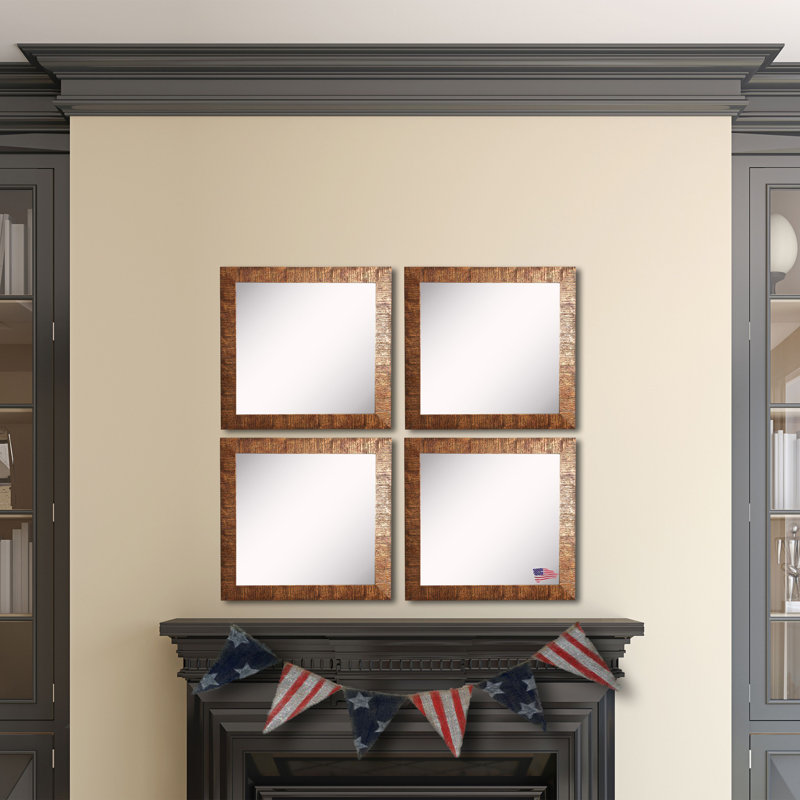 Ensemble de 4 miroirs muraux modernes et contemporains en bronze Gregorio Arazeli