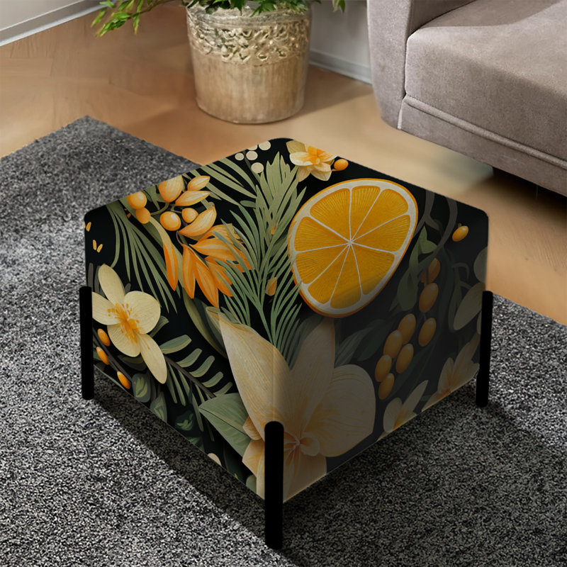 Mango Tango - motif tropical - repose-pieds carré tropical