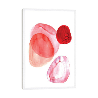 Soft Round Shapes In Red by Blursbyai - Floater Frame Gallery-Wrapped Canvas Giclée on Canvas