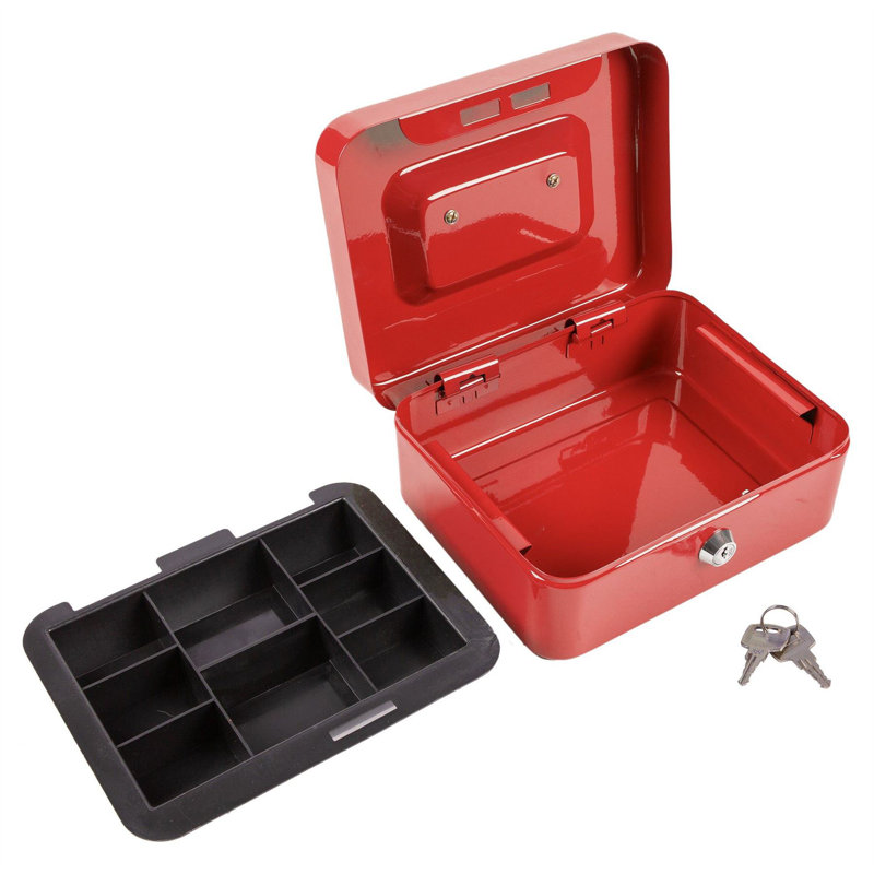 Key Lock Safe Box, 80cm H x 200cm W, Red