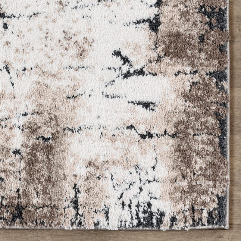 Tapis gris en polypropylène Ciaran Nyla, Rectangle 6 pi 6 po x 9 pi 6 po