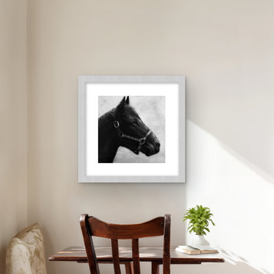 Gallopin le cheval - reproduction encadrée monochrome pour la décoration intérieure