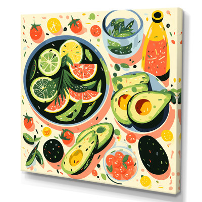 Green And Red Avocado Elegance II - Food Wall Art