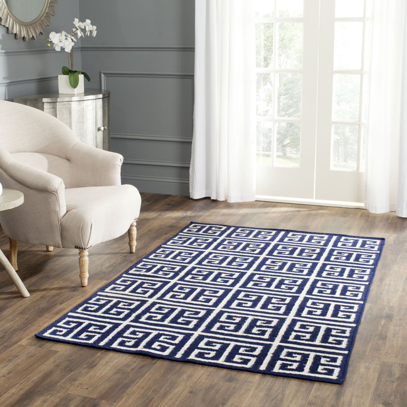 Feliciano Geometric Wool Hand Woven Area Rug, Rectangle 183 x 274 cm