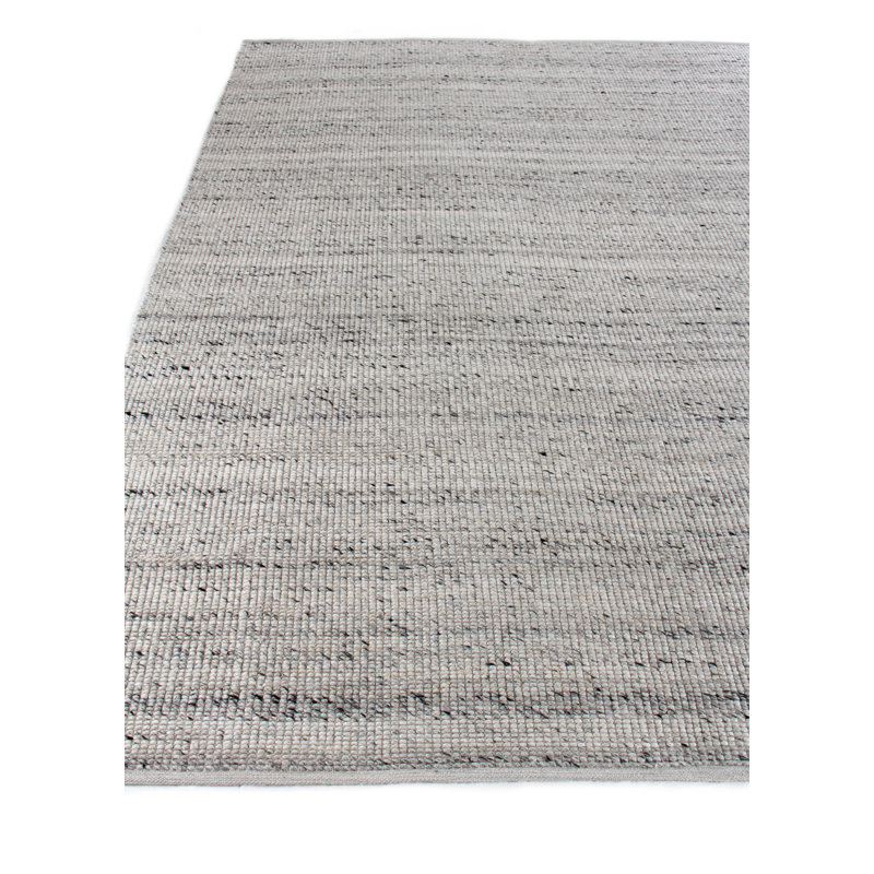 Hesse Hand-Loomed Polyester/Cotton Light Silver Area Rug, Rectangle 10' x 14'