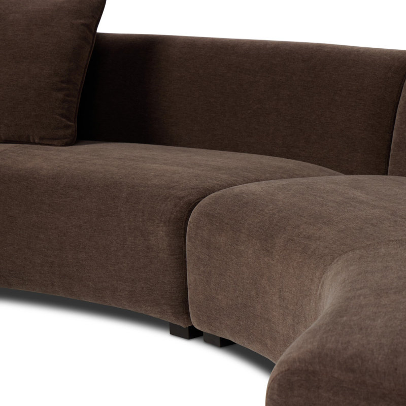 Leia Upholstered Curved Sectional, 29" H x 176.5" W x 66.5" D