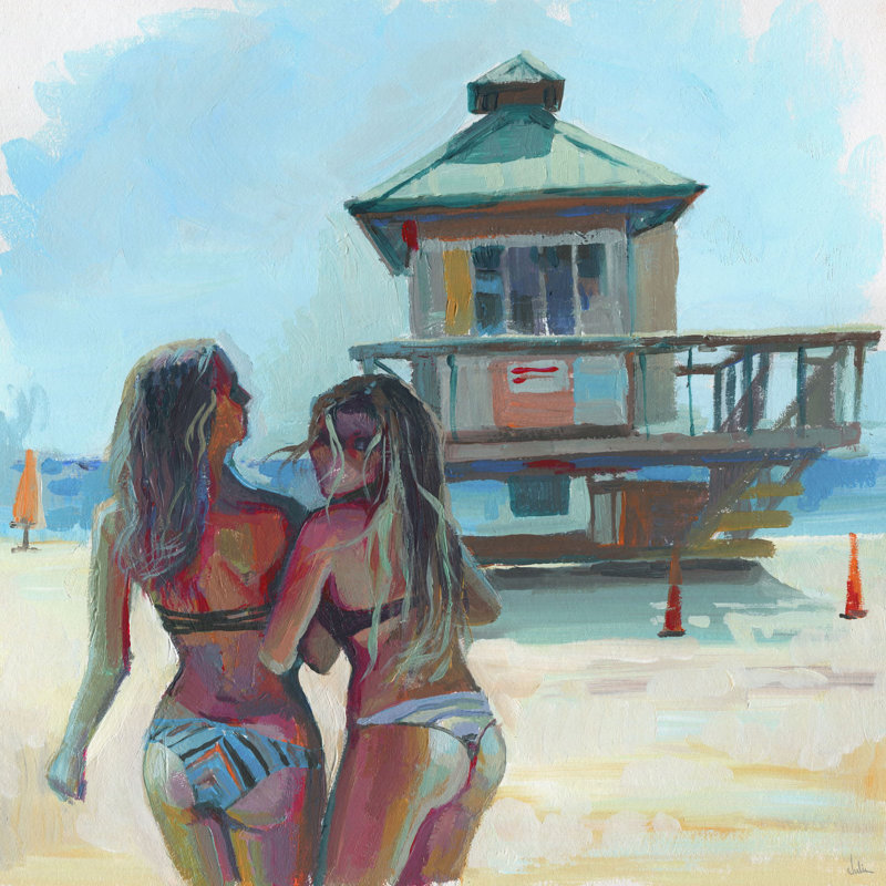 Beach Beach - reproduction sur toile, H 18 po x l 18 po x P 1,5 po