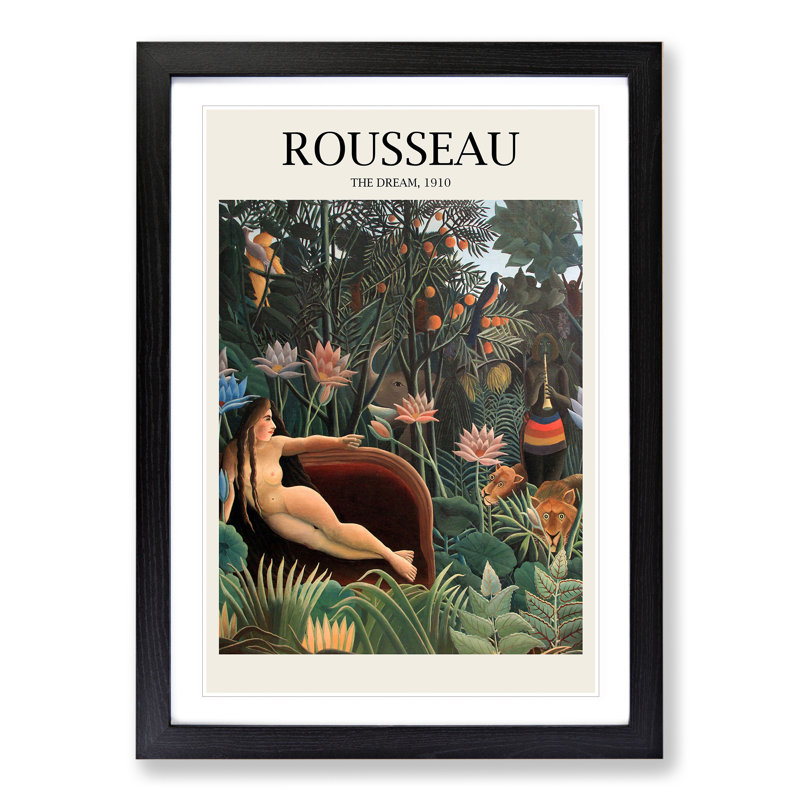 The Dream by Henri Rousseau - Picture Frame Painting, 36cm H x 27cm W x 2cm D, Black Framed