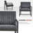 Modern Design PU Leather Upholstered Armchair with Steel Frame and Wide Backrest for Dining Bedroom-710035468-710035471