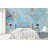 Marble Look Abstract Light Blue And Gold Removable Wallpaper-960393427