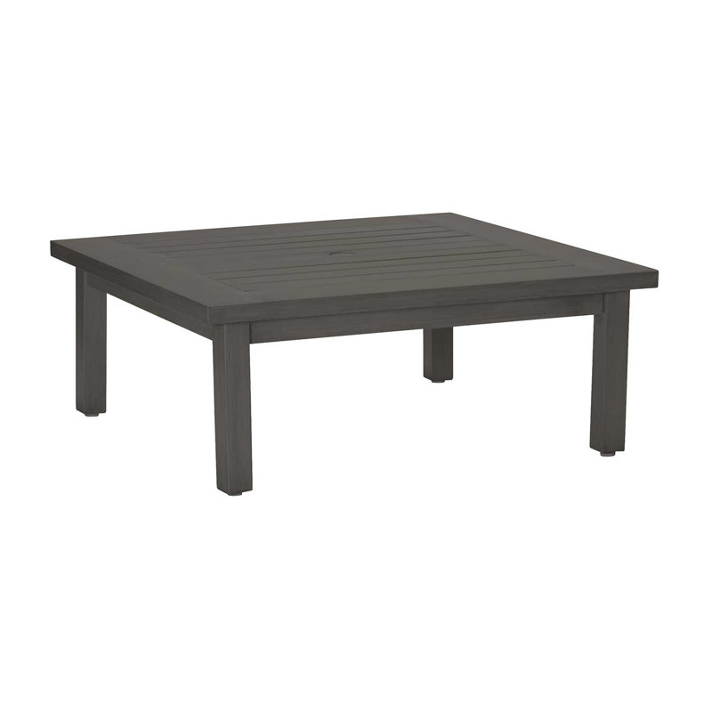Club Outdoor Square Coffee Table, Slate Gray