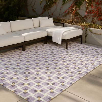 Tapis géométrique intérieur / extérieur lavable à la machine Chantille ACN2602