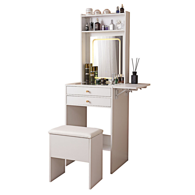 Table de coiffeuse avec miroir lumineux