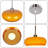 Single Light Orange Pendant Light Vintage Adjustable  Hanging Light