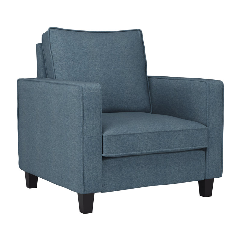 Upholstered Armchair, Blue Polyester