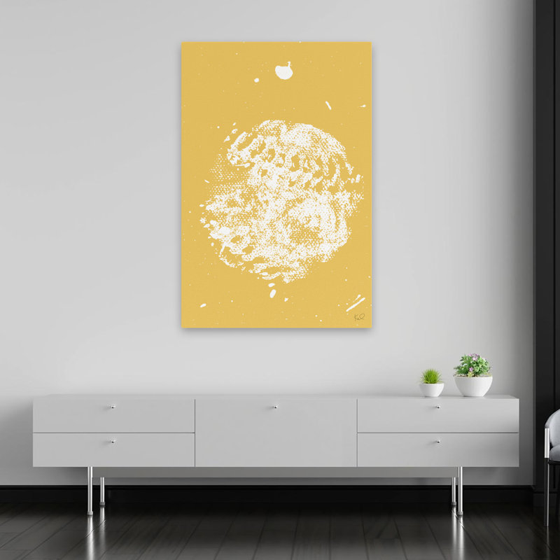 Baller I Crop - Ballon de baseball abstrait, art noir, H 60 po x l 40 po