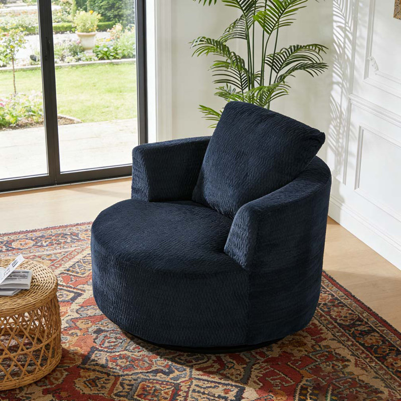 Fauteuil d'appoint pivotant à 360 ° compressible, Bleu très foncé