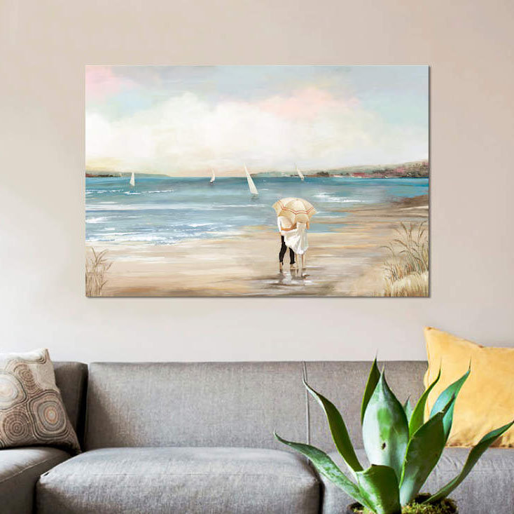 «Pearl Shore», reproduction sur toile, H 8 po x l 12 po x P 0,75 po, Pas de tapis, Toile tendue