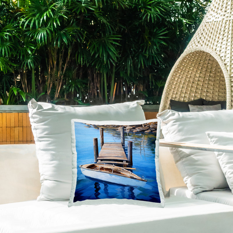 Coussin Docked Canoe Landscape