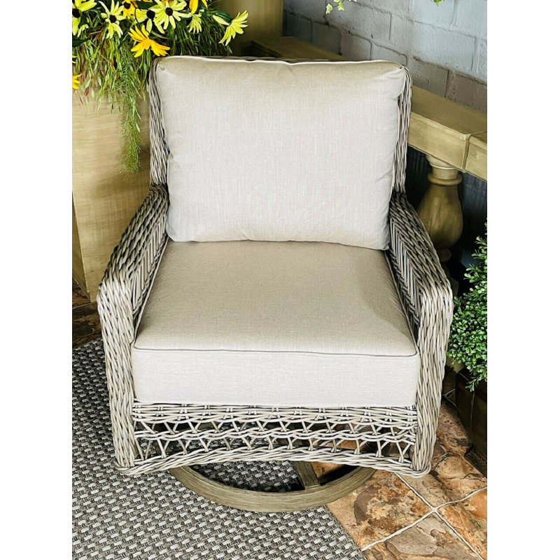 Chaise de patio pivotante avec coussins Sunbrella Wild Dunes