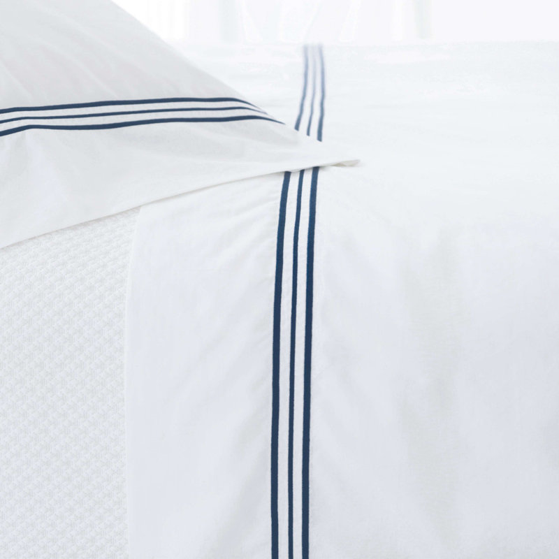 Trio Flat Sheet, Indigo, Twin/Twin XL Flat Sheet 