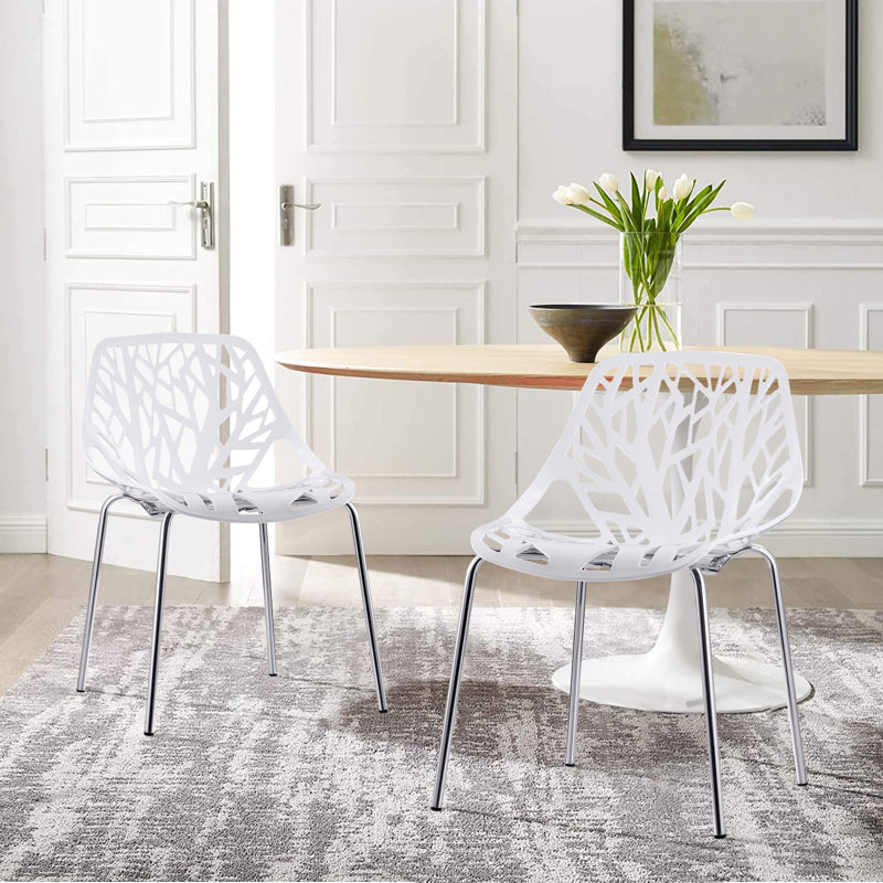 Chaise d'appoint empilable blanche Kemmel