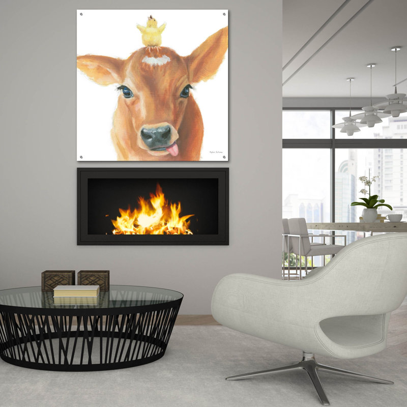 Art mural en verre épique «Farm Friends 3» par Myles Sullivan, H 36 po x l 36 po x P 0,2 po