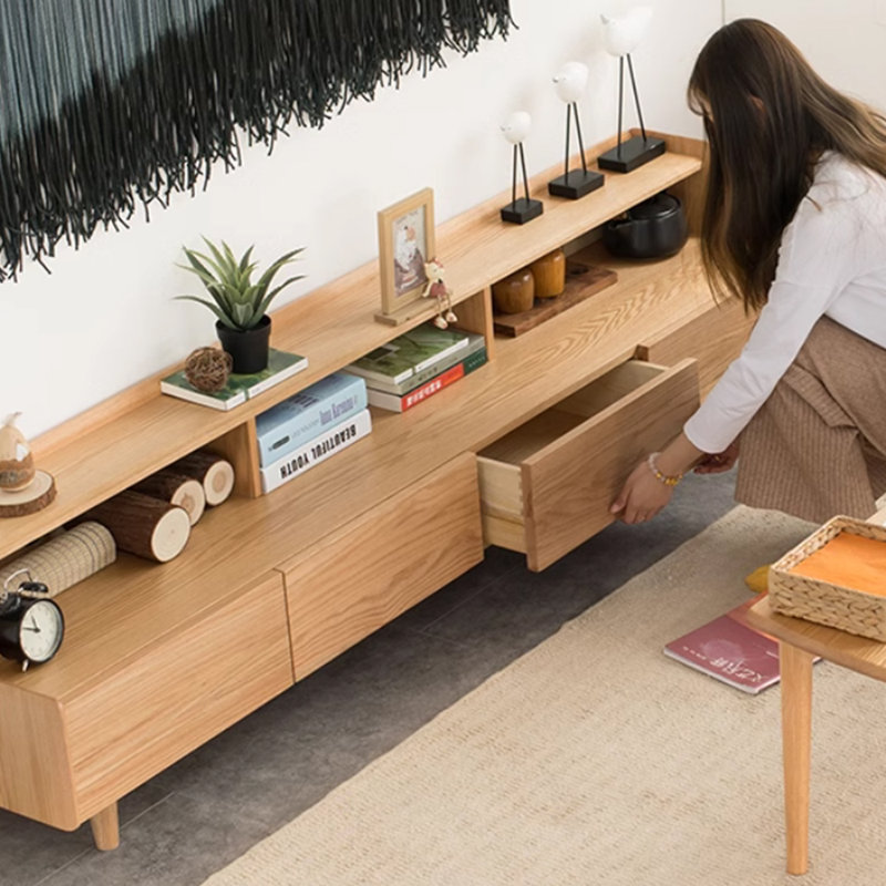 Meuble télé en bois massif avec rangement Design Design
