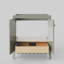 Meuble-lavabo simple festonné 30 pouces - Satin olive - Sans comptoir - Boutons en nickel brossé-123430891-123430890