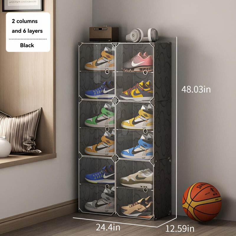 Range-chaussures pliable transparent, range-chaussures en plastique