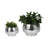 Planters Metal Reflective Mosaic Tile Indoor Outdoor Home Garden Set of 2 - 8", 6" Silver & Metallic-243330048