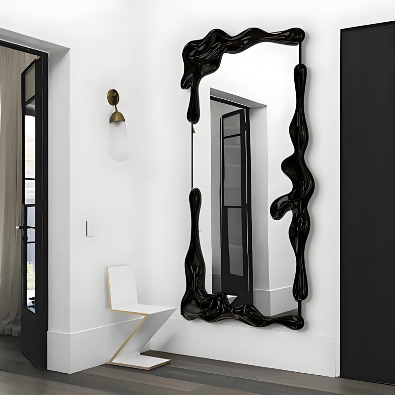 Miroir de garde-robe mural autoportant rétro, H 62,99 po x l 27,56 po x P 1,18 po