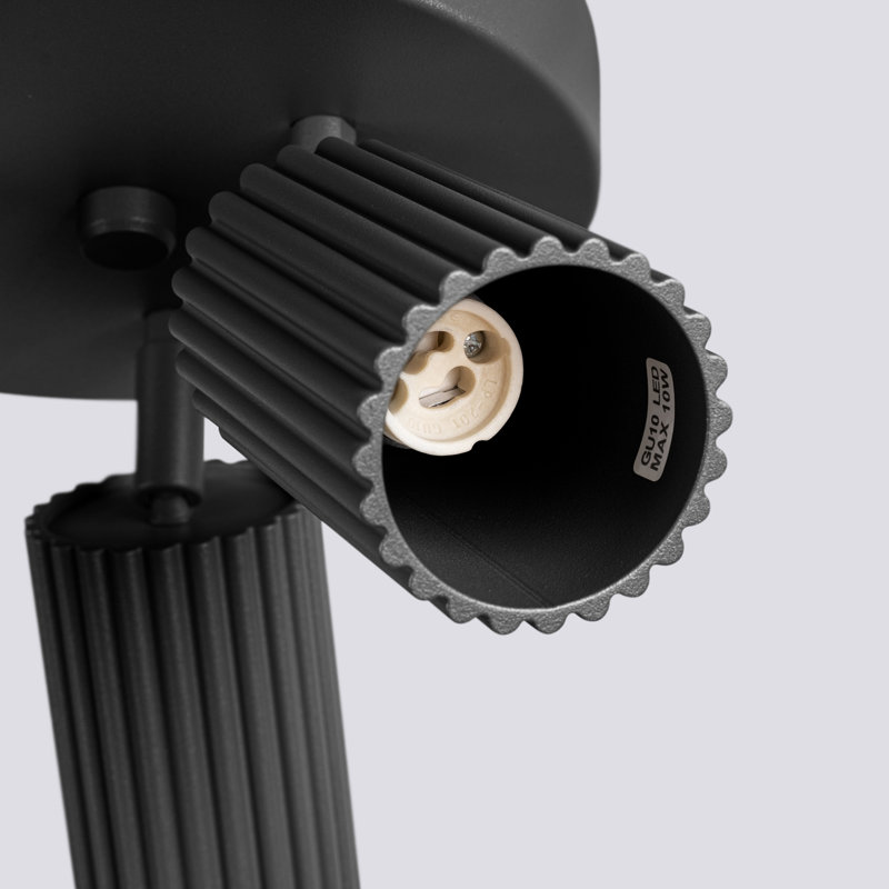 Karbon Aluminium Flush Mount, Black, 19,5x19,5x18 cm