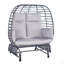 2 Person Swing Egg Chair With Rocking Glide Frame And Cushion